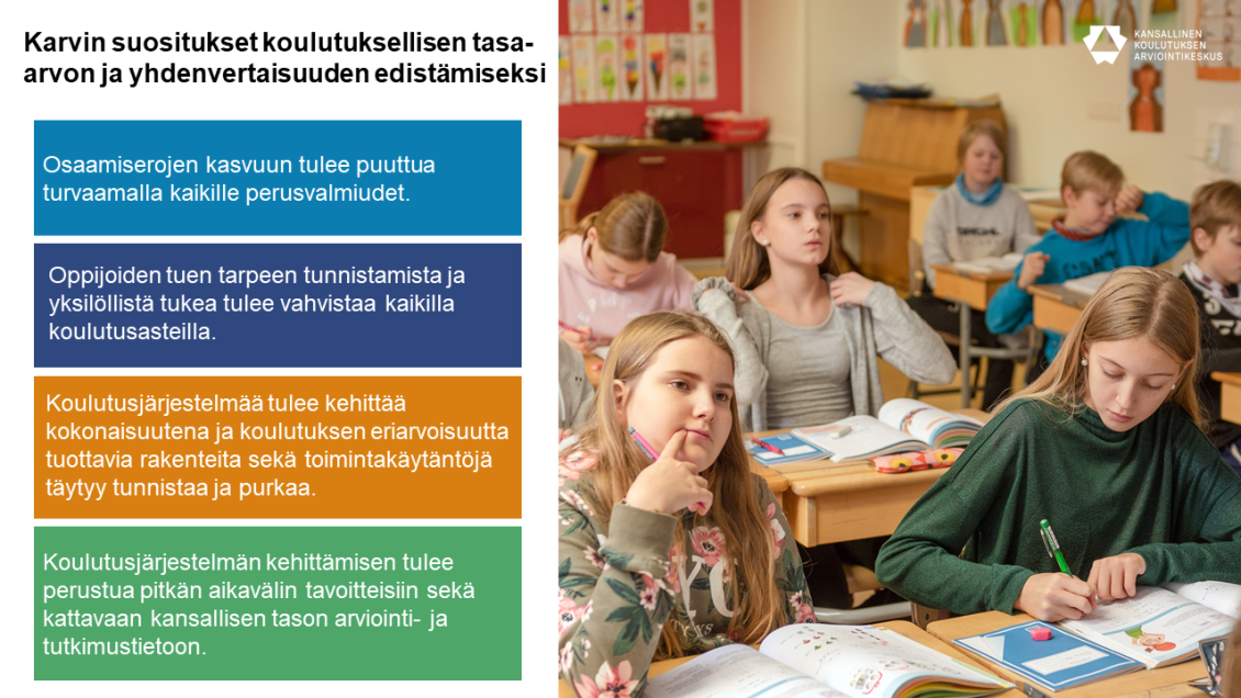 Kannanoton suositukset. Oppilaita luokassa.