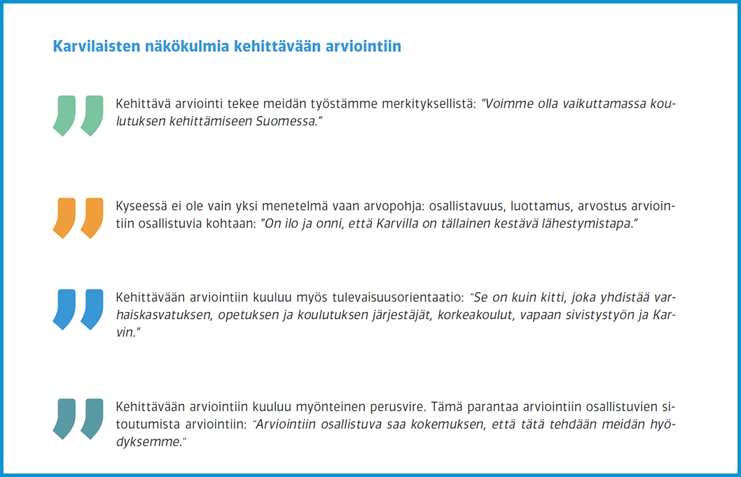 Karvin asiantuntijoiden sitaatteja.